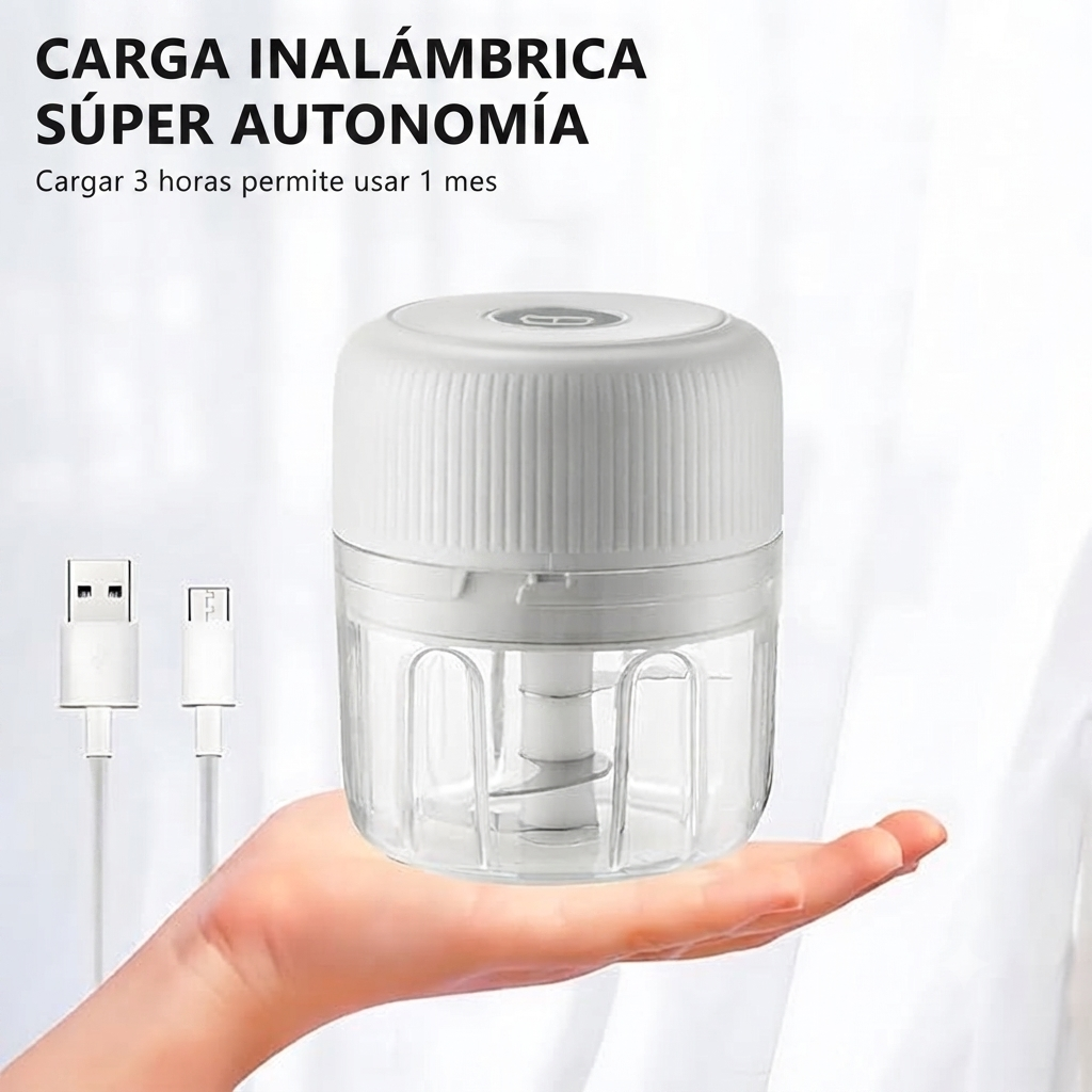 Picadora portatil de de verduras USB recargable
